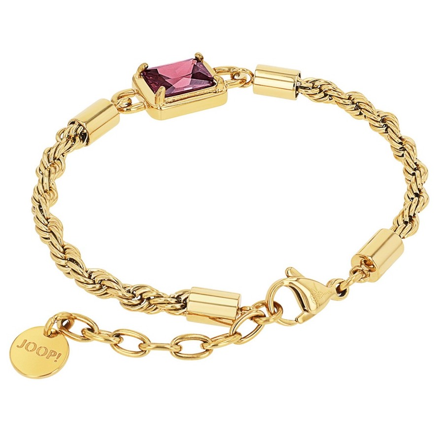 Joop! Damen Armband 2040533 Edelstahl gelbgold IP synth. Zirkonia lila