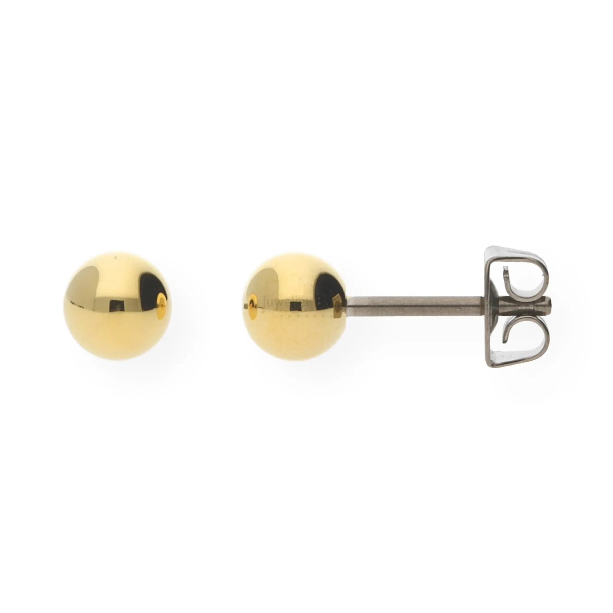 Boccia Damen Ohrstecker Kugel 0504-03 Titan goldplattiert