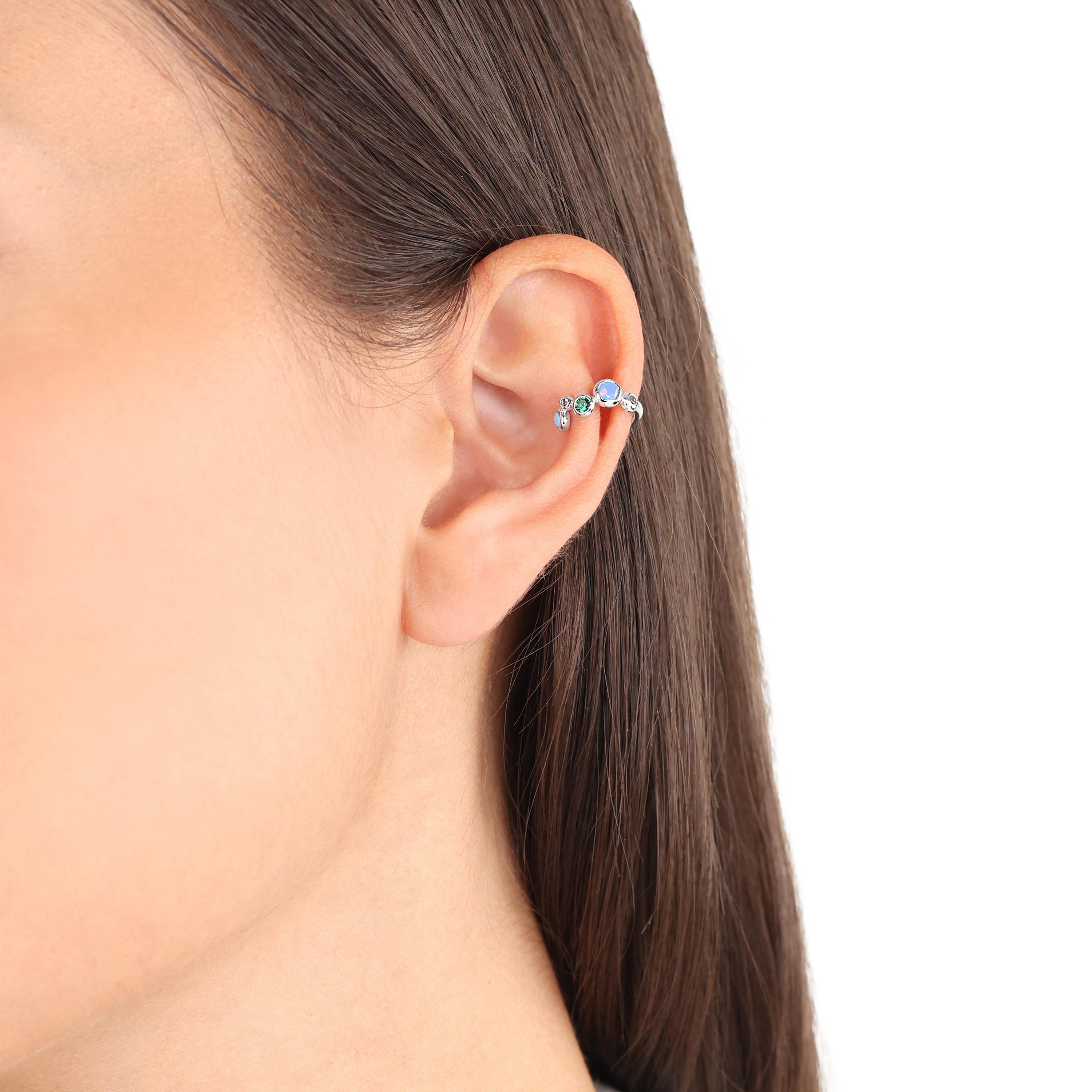 s.Oliver Damen Earcuff 2039705 Silber synth. Zirkonia türkis