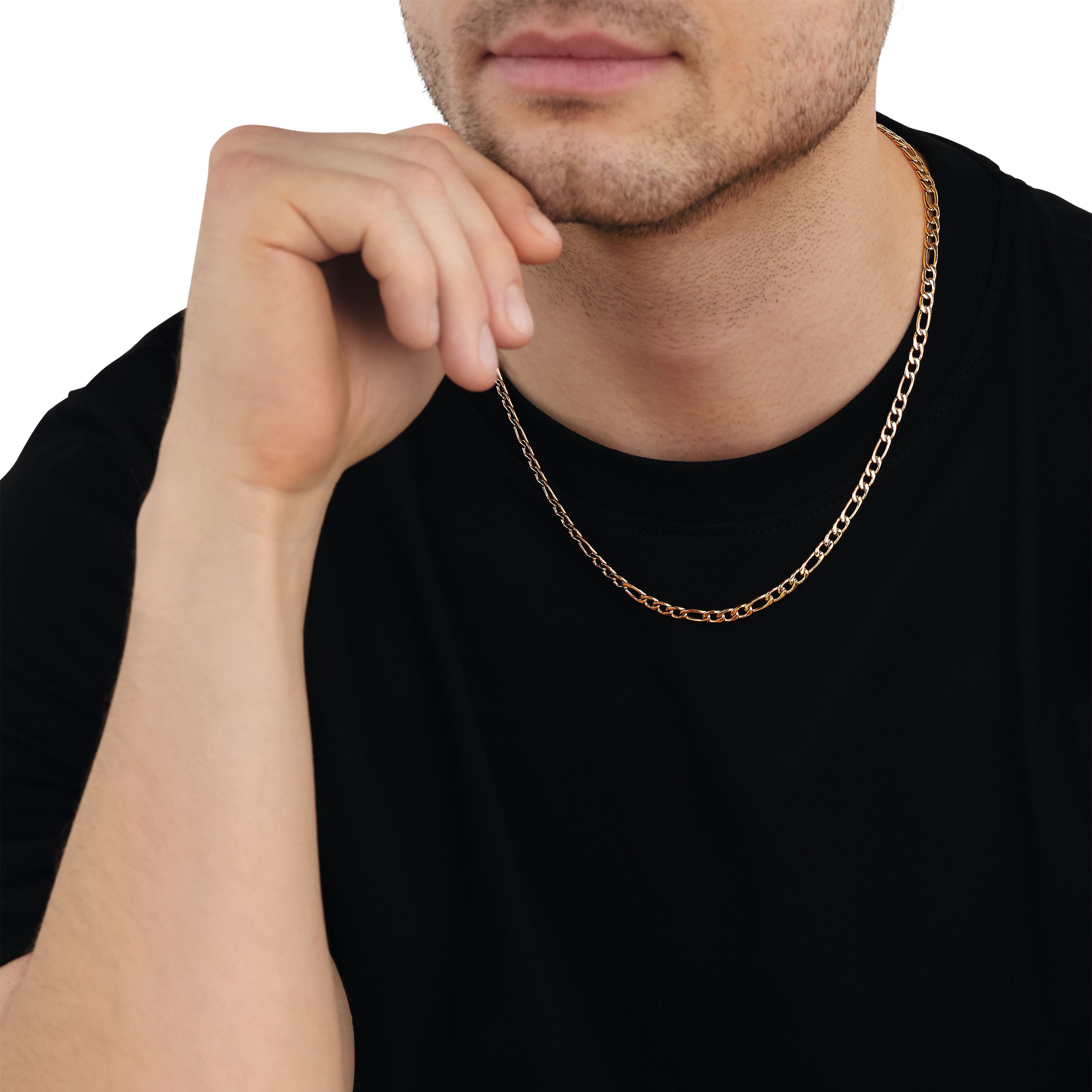 Tom Tailor Herren Halskette 2101330 Figaro Edelstahl goldplattiert