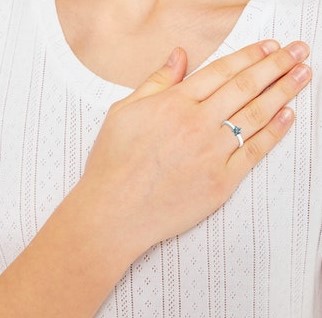 Prinzessin Lillifee Ring 2034004 Stern Silber 925/- Preciosa blau