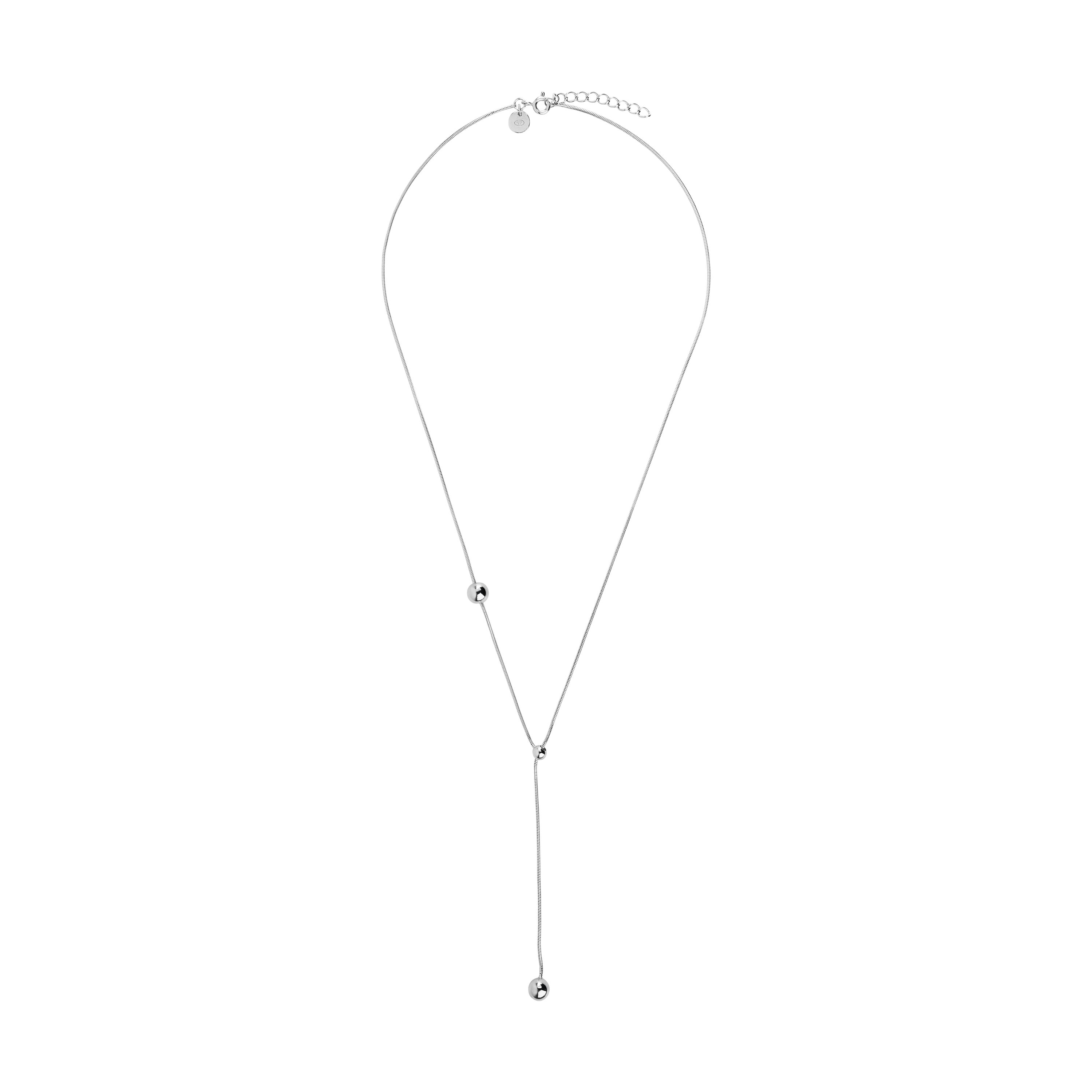 Tom Tailor Damen Y-Collier 2101239 Silber 925 mit drei polierten Kugeln