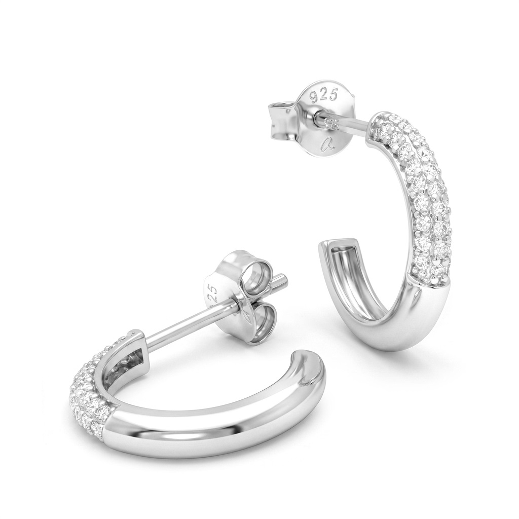 Tom Tailor Damen Halbcreolen 2101816 Silber 925 Zirkonia