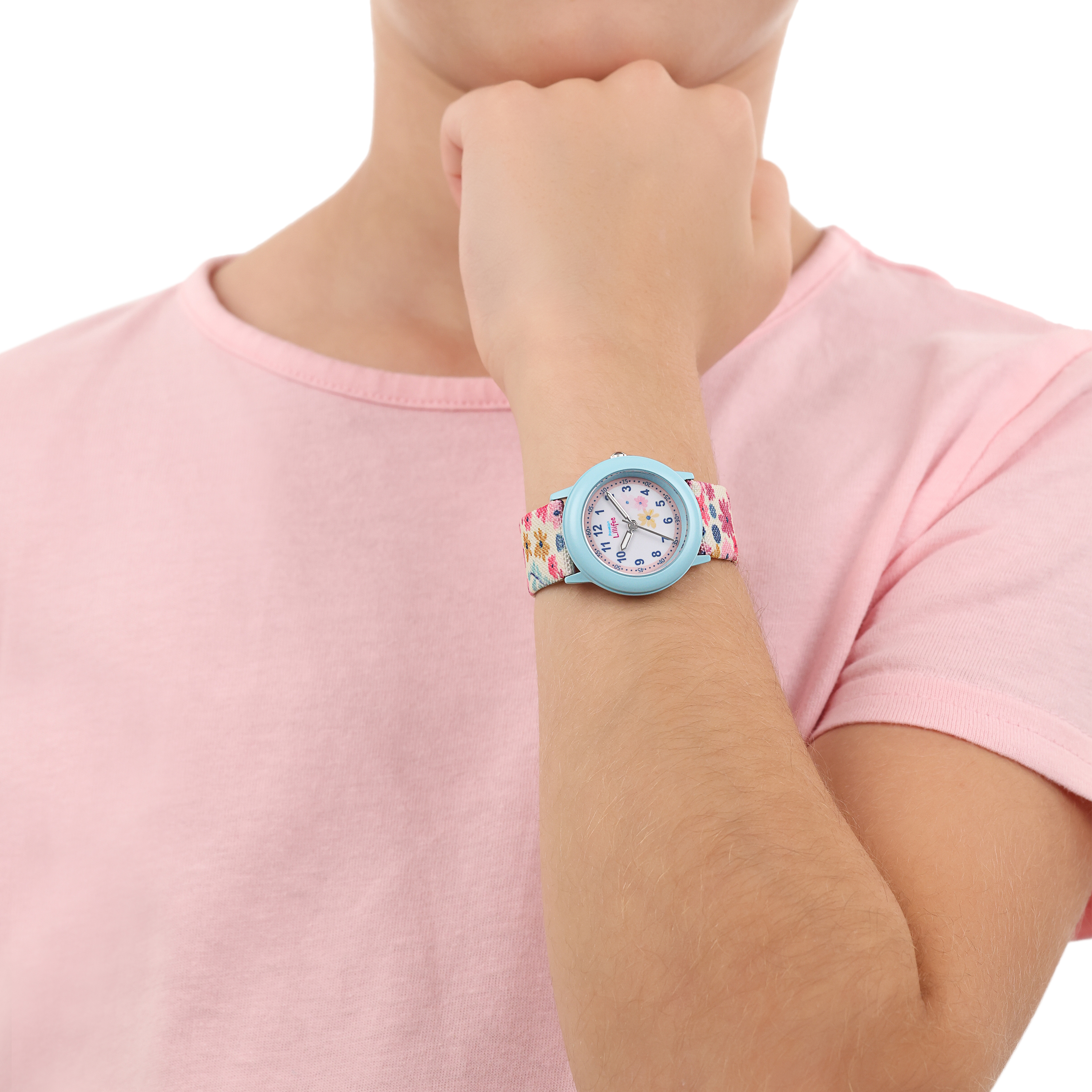 Prinzessin Lillifee Mädchen Armbanduhr 2039503 Textilband mit Blumenprint
