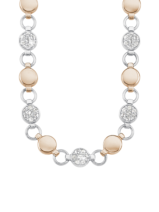 s.Oliver Damenkette 9239436 Edelstahl bicolor mit synth. Kristallen