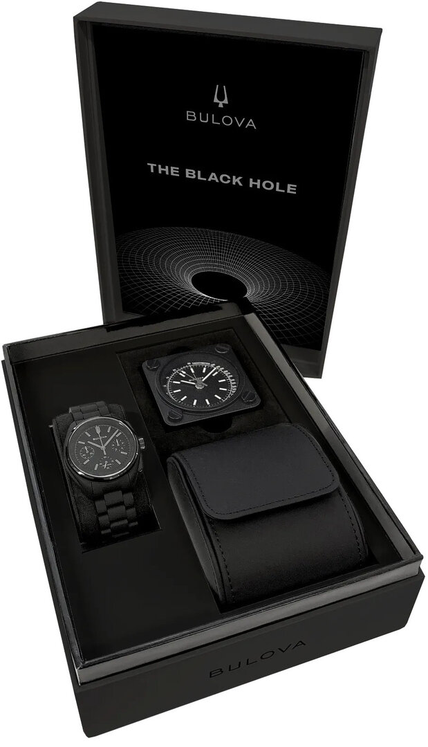 Bulova Herren Armbanduhr Lunar Pilot Black Hole 98A335 Chronograph Edelstahl Schwarz Limited Edition