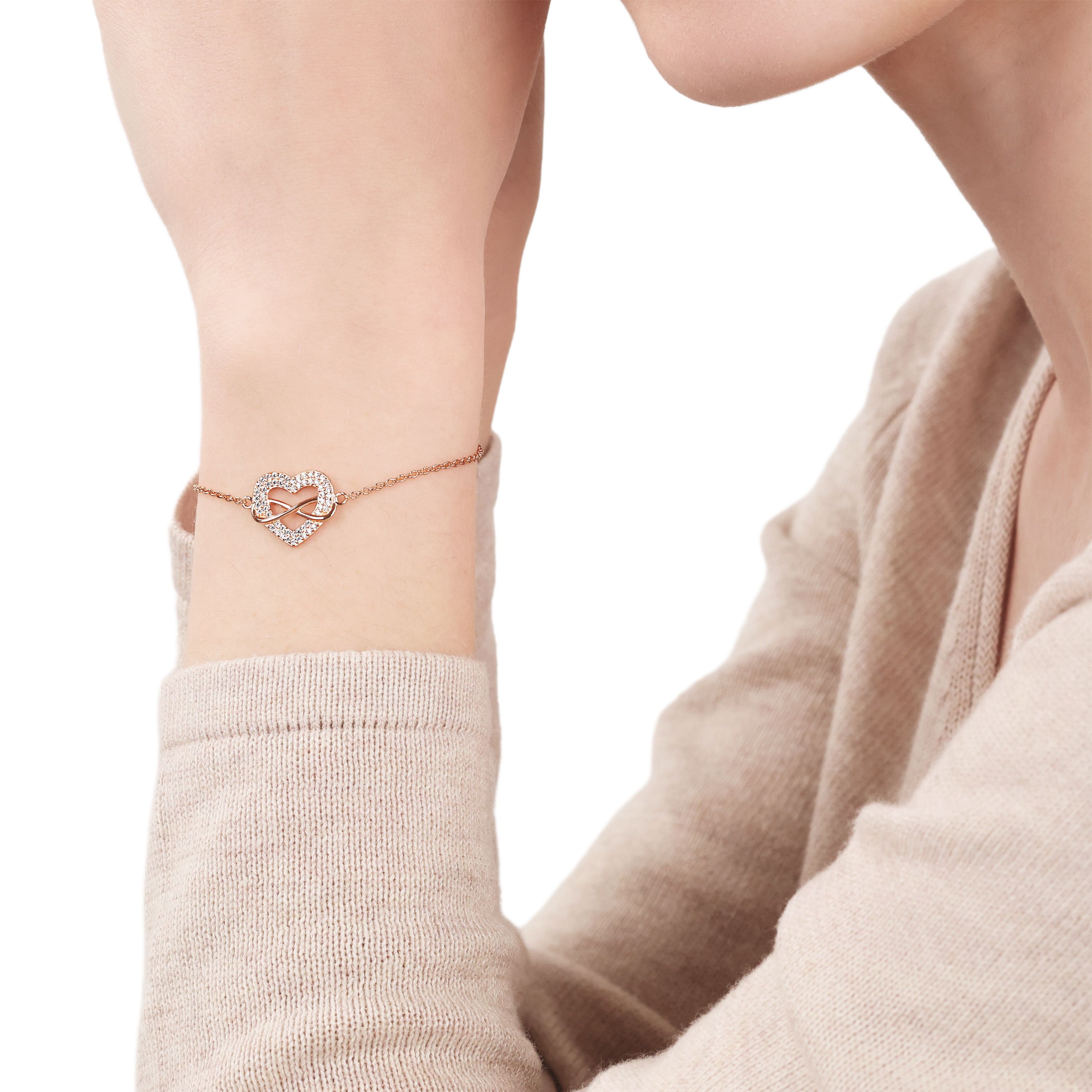 Tom Tailor Damen Armband 2101273 Silber 925 rosévergoldet mit Anhänger Herz-Infinity 