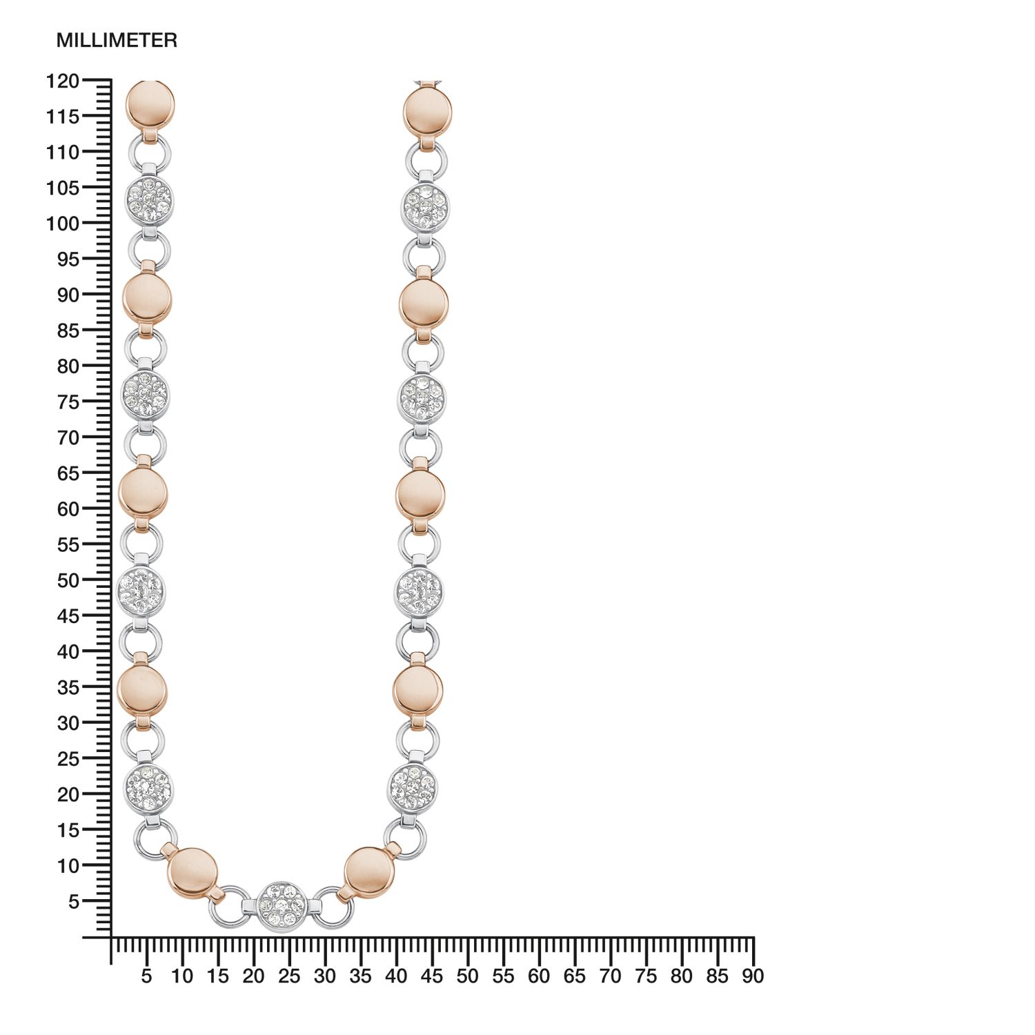 s.Oliver Damenkette 9239436 Edelstahl bicolor mit synth. Kristallen
