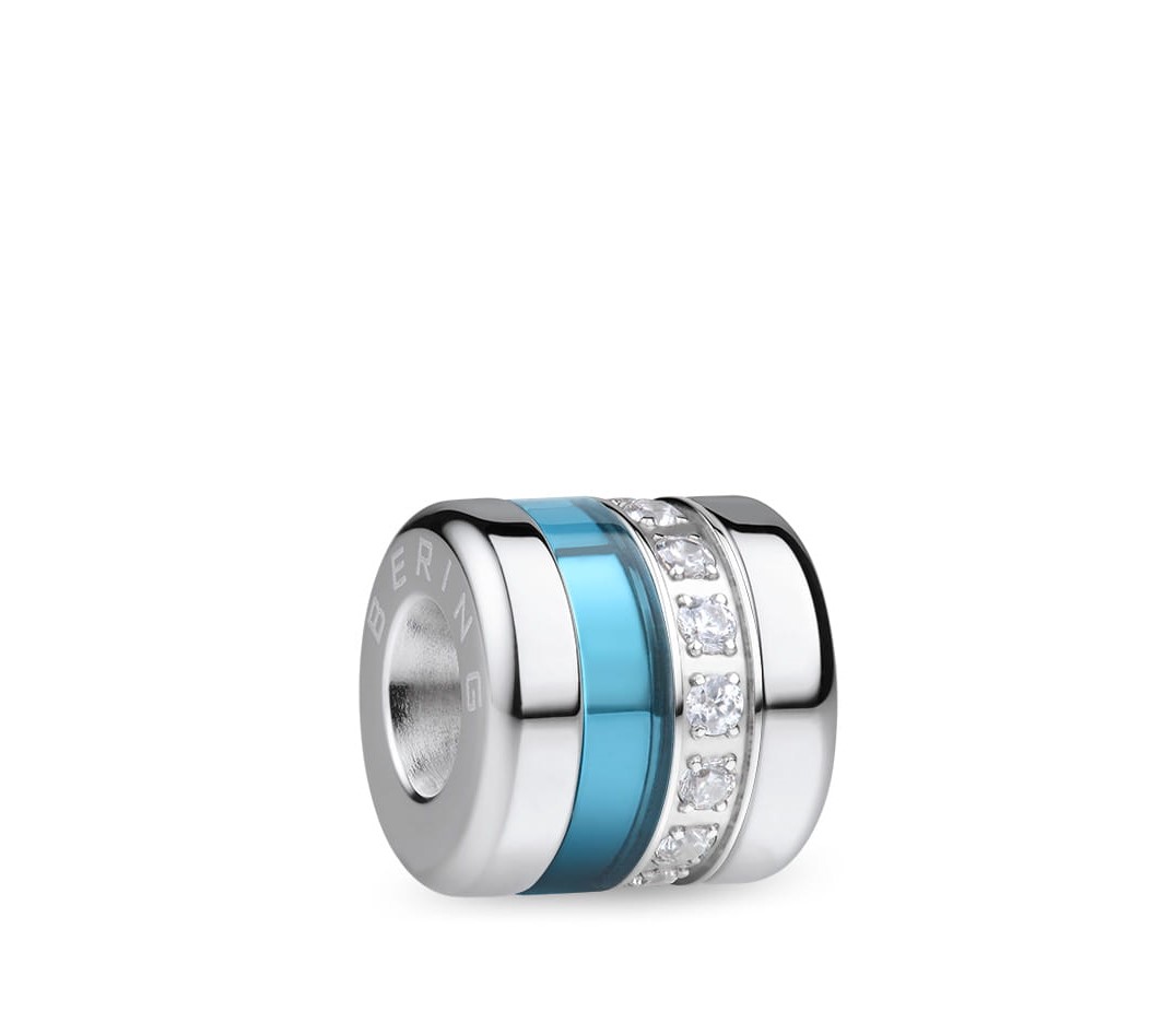 Bering Charm BestFriend-4 Arctic Symphony Edelstahl Aluminium arktisblau Zirkonia 