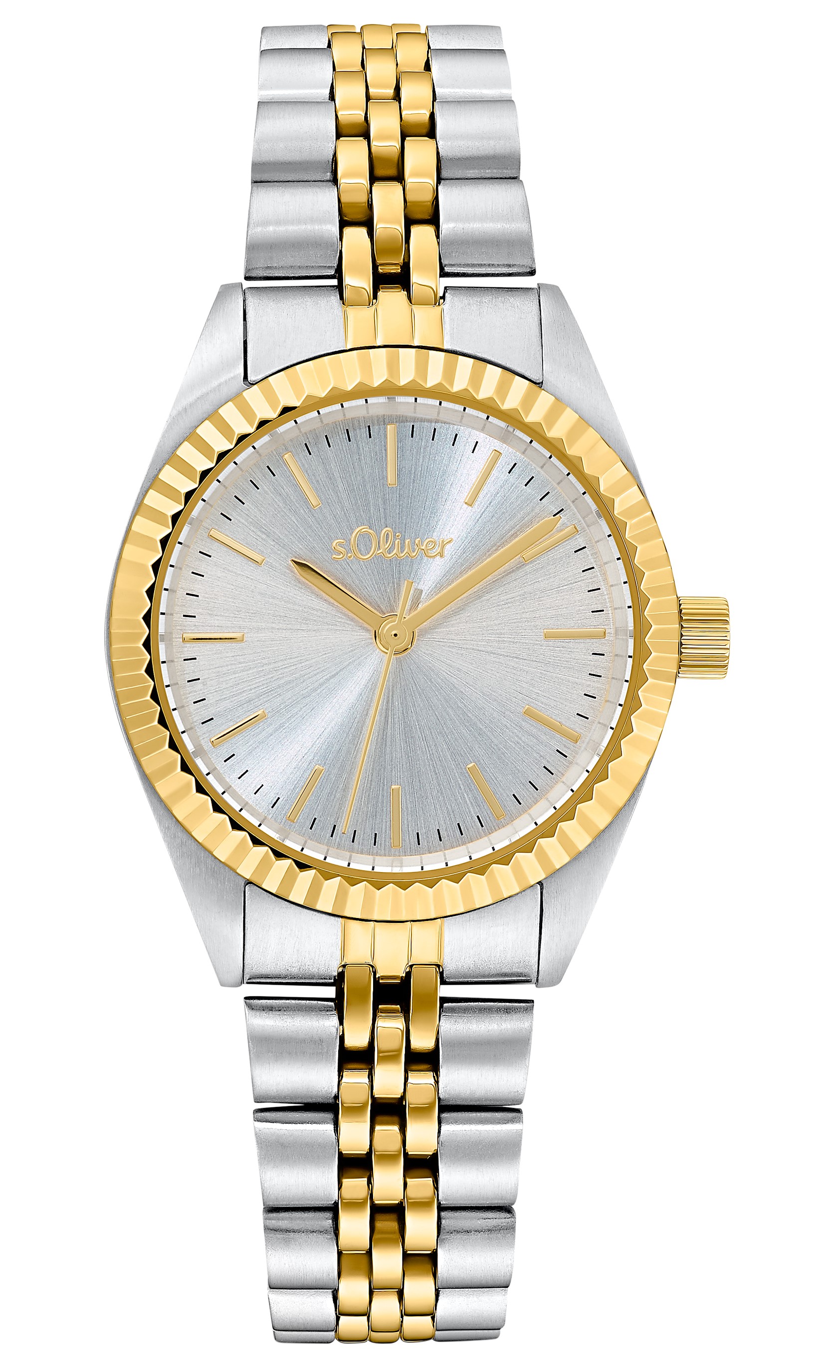 s.Oliver Damen Armbanduhr 2033526 Edelstahl teil-gelbgold IP