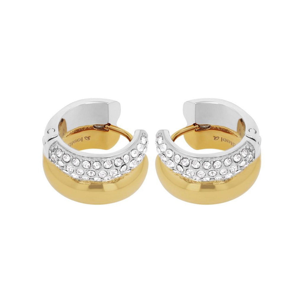 JOOP! Damen Creolen 2040538 Edelstahl bicolor synt. Zirkonia