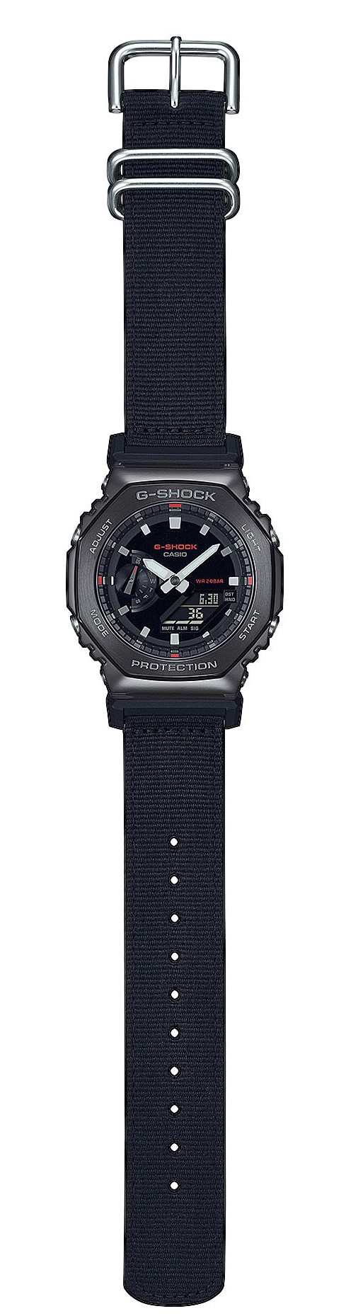 Casio Herren Armbanduhr G-Shock GM-2100CB-1AER Textilband schwarz analog digital