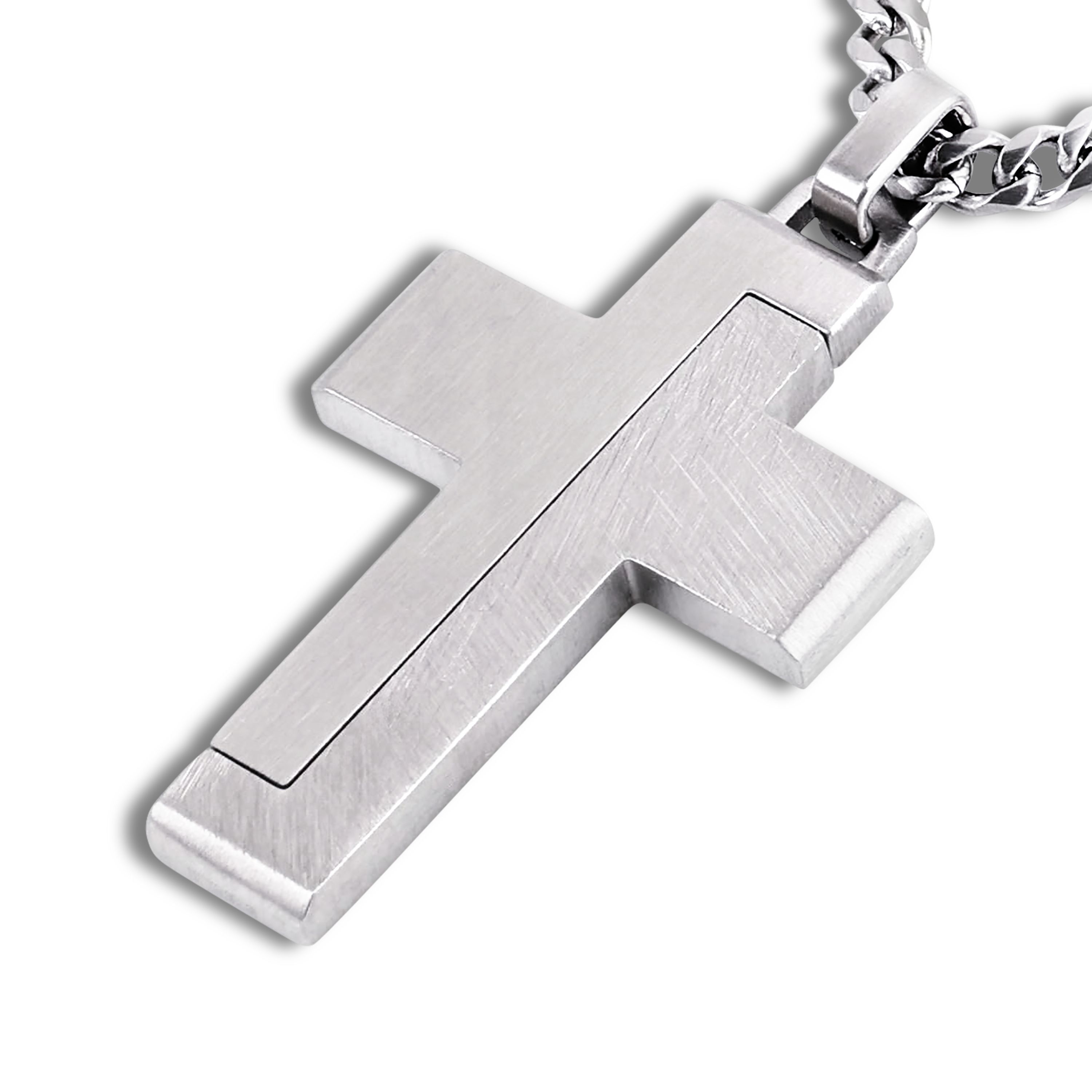 Tom Tailor Herren Halskette 2101298 Panzergliederung mit Anhänger Kreuz Edelstahl