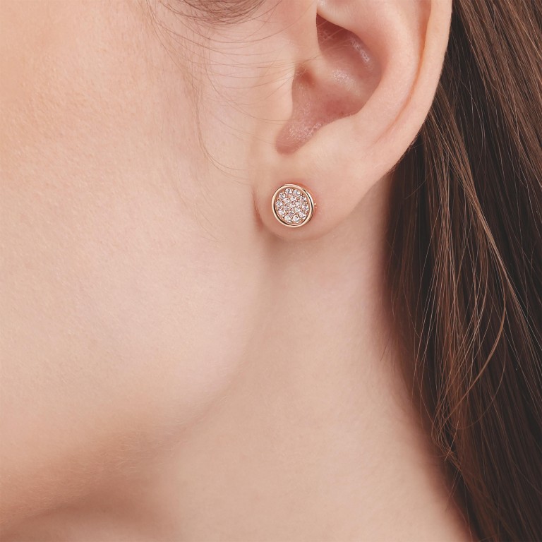 Tom Tailor Damen Ohrstecker 2100580 Silber 925 rosévergoldet synth. Zirkonia